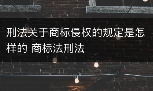 刑法关于商标侵权的规定是怎样的 商标法刑法