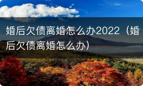 婚后欠债离婚怎么办2022（婚后欠债离婚怎么办）