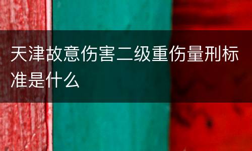 天津故意伤害二级重伤量刑标准是什么