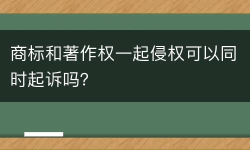 商标和著作权一起侵权可以同时起诉吗？