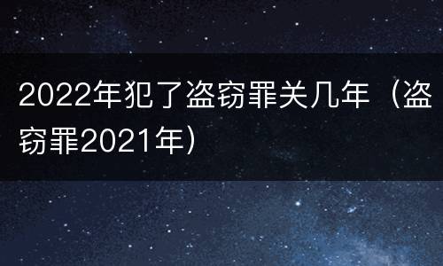 2022年犯了盗窃罪关几年（盗窃罪2021年）