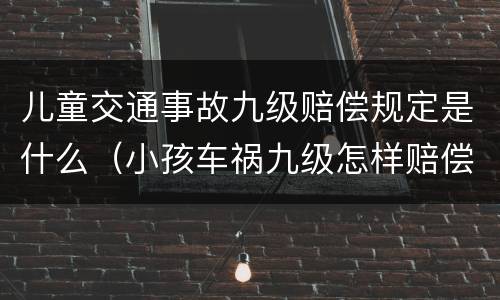 儿童交通事故九级赔偿规定是什么（小孩车祸九级怎样赔偿）