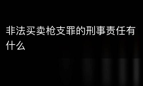 非法买卖枪支罪的刑事责任有什么