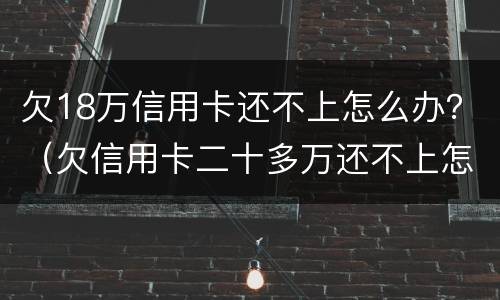 欠18万信用卡还不上怎么办？（欠信用卡二十多万还不上怎么办）