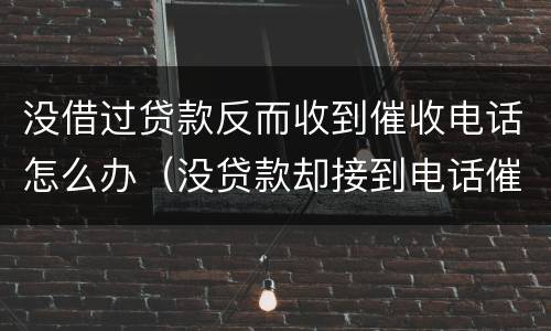 没借过贷款反而收到催收电话怎么办（没贷款却接到电话催款怎么办）