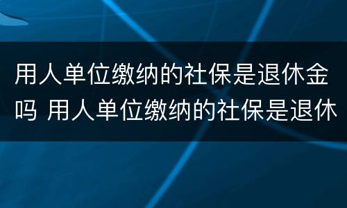 用人单位缴纳的社保是退休金吗 用人单位缴纳的社保是退休金吗