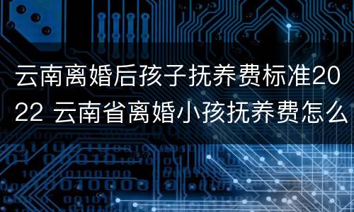 云南离婚后孩子抚养费标准2022 云南省离婚小孩抚养费怎么算