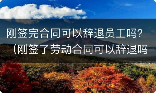 刚签完合同可以辞退员工吗？（刚签了劳动合同可以辞退吗）