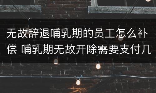 无故辞退哺乳期的员工怎么补偿 哺乳期无故开除需要支付几倍工资