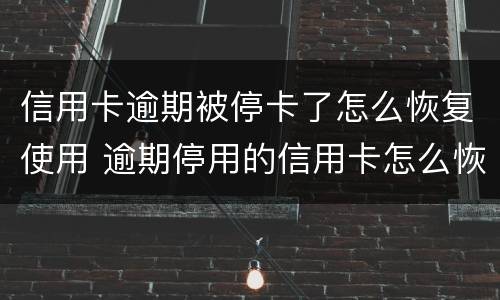 信用卡逾期被停卡了怎么恢复使用 逾期停用的信用卡怎么恢复