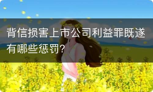 背信损害上市公司利益罪既遂有哪些惩罚？