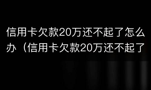 信用卡欠款20万还不起了怎么办（信用卡欠款20万还不起了怎么办呢）