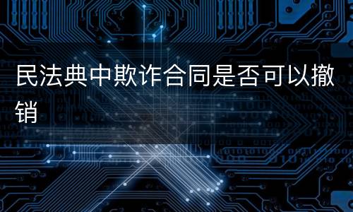 民法典中欺诈合同是否可以撤销