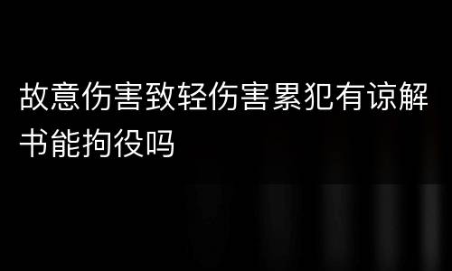 故意伤害致轻伤害累犯有谅解书能拘役吗