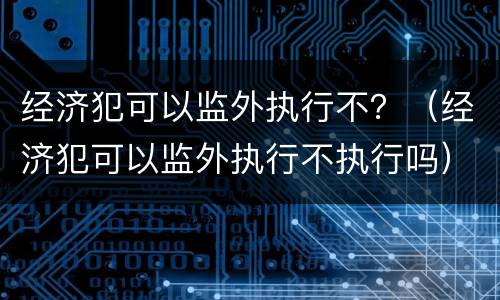 经济犯可以监外执行不？（经济犯可以监外执行不执行吗）