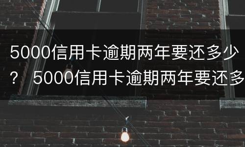 5000信用卡逾期两年要还多少？ 5000信用卡逾期两年要还多少