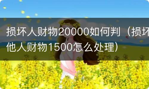 损坏人财物20000如何判（损坏他人财物1500怎么处理）
