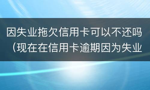 因失业拖欠信用卡可以不还吗（现在在信用卡逾期因为失业了怎么办）