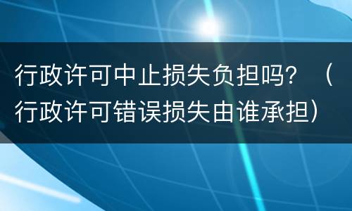 行政许可中止损失负担吗？（行政许可错误损失由谁承担）