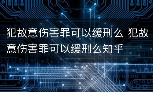 犯故意伤害罪可以缓刑么 犯故意伤害罪可以缓刑么知乎
