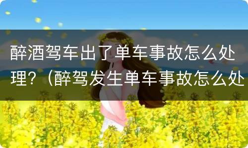 醉酒驾车出了单车事故怎么处理?（醉驾发生单车事故怎么处理）