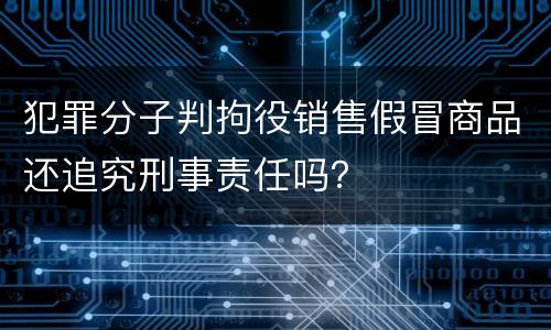 犯罪分子判拘役销售假冒商品还追究刑事责任吗？