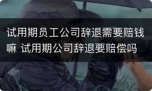 试用期员工公司辞退需要赔钱嘛 试用期公司辞退要赔偿吗