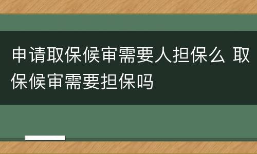 申请取保候审需要人担保么 取保候审需要担保吗
