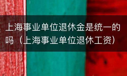 上海事业单位退休金是统一的吗（上海事业单位退休工资）