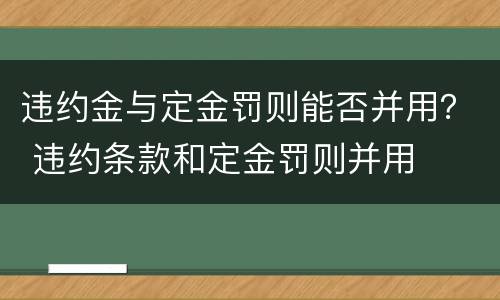 违约金与定金罚则能否并用？ 违约条款和定金罚则并用