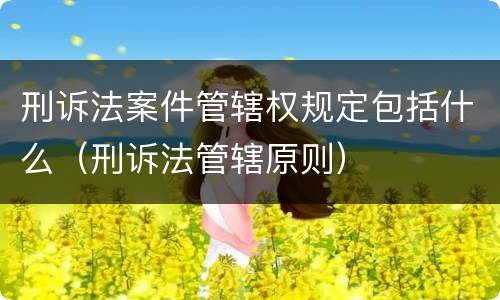 刑诉法案件管辖权规定包括什么（刑诉法管辖原则）