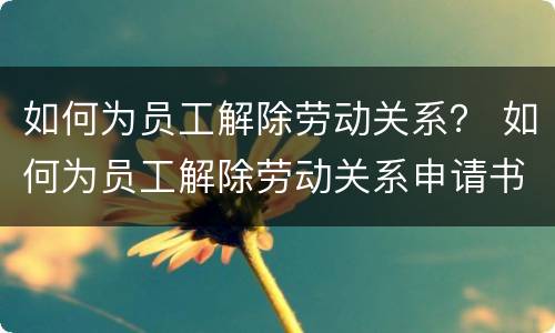 如何为员工解除劳动关系？ 如何为员工解除劳动关系申请书