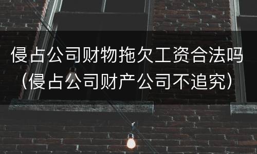 侵占公司财物拖欠工资合法吗（侵占公司财产公司不追究）