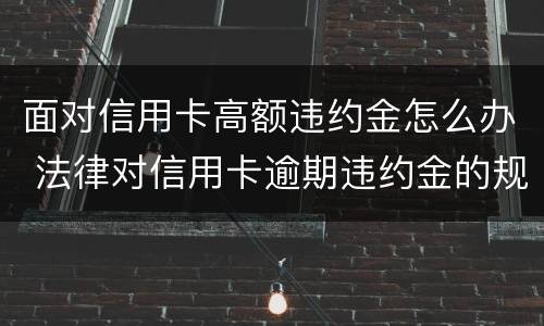 面对信用卡高额违约金怎么办 法律对信用卡逾期违约金的规定
