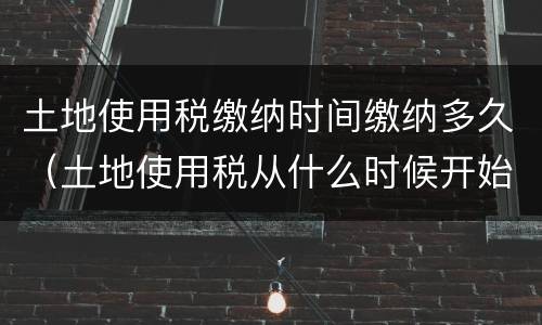 土地使用税缴纳时间缴纳多久（土地使用税从什么时候开始缴纳）