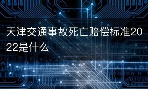 天津交通事故死亡赔偿标准2022是什么