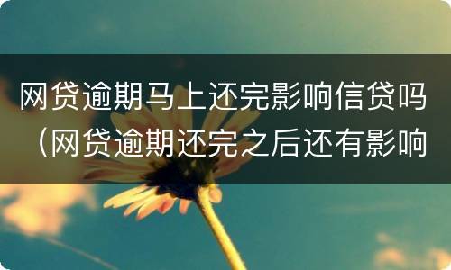 网贷逾期马上还完影响信贷吗（网贷逾期还完之后还有影响吗）