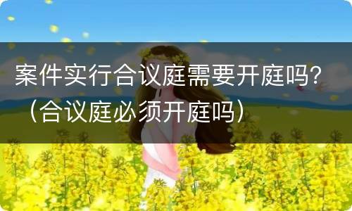 案件实行合议庭需要开庭吗？（合议庭必须开庭吗）