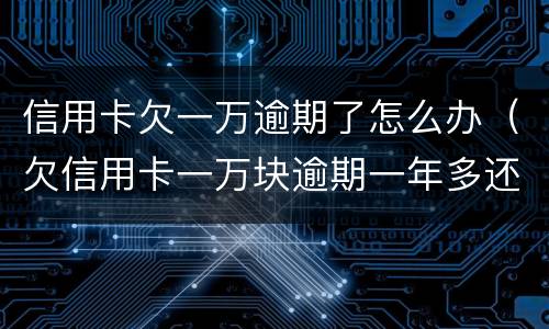信用卡欠一万逾期了怎么办（欠信用卡一万块逾期一年多还不上怎么办）