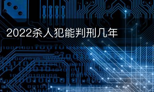 2022杀人犯能判刑几年