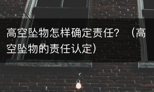 高空坠物怎样确定责任？（高空坠物的责任认定）