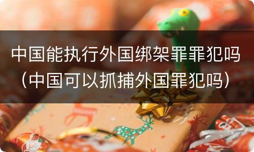中国能执行外国绑架罪罪犯吗（中国可以抓捕外国罪犯吗）
