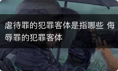 虐待罪的犯罪客体是指哪些 侮辱罪的犯罪客体