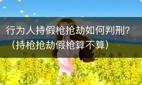 行为人持假枪抢劫如何判刑？（持枪抢劫假枪算不算）