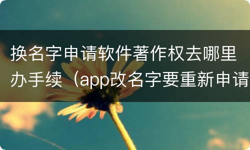 换名字申请软件著作权去哪里办手续（app改名字要重新申请软著吗）