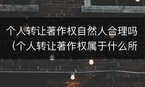 个人转让著作权自然人合理吗（个人转让著作权属于什么所得）