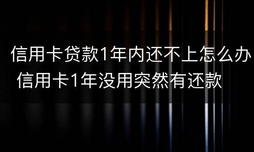 信用卡贷款1年内还不上怎么办 信用卡1年没用突然有还款