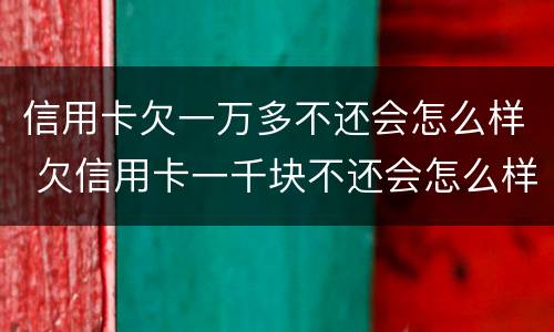 信用卡欠一万多不还会怎么样 欠信用卡一千块不还会怎么样