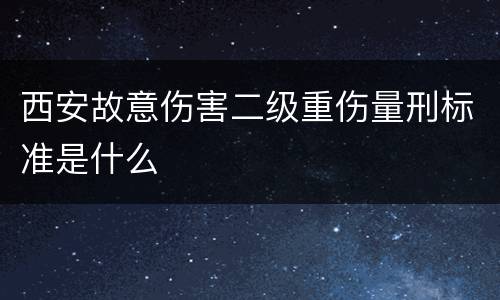 西安故意伤害二级重伤量刑标准是什么