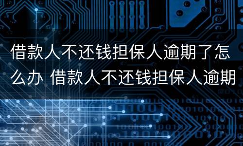借款人不还钱担保人逾期了怎么办 借款人不还钱担保人逾期了怎么办呢